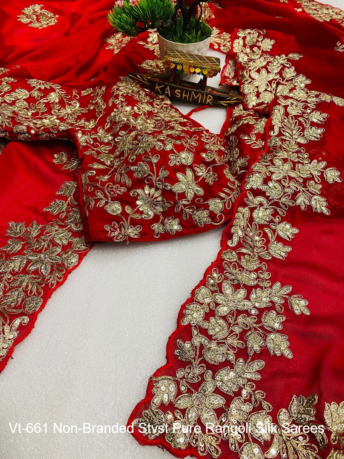 Vt-661 Non-Branded Stvst Pure Rangoli Silk Sarees