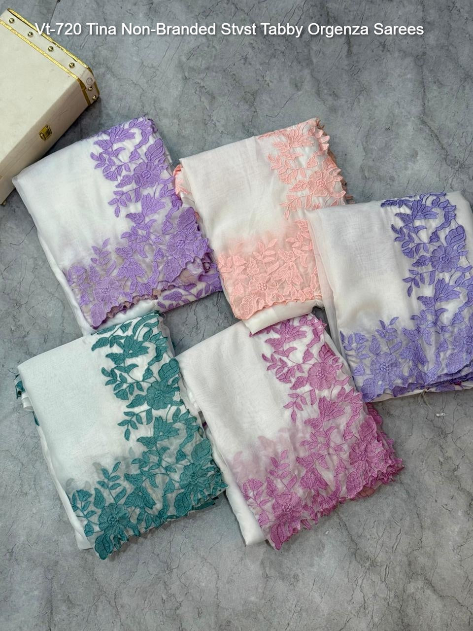 Vt-720 Tina Non-Branded Stvst Tabby Orgenza Sarees