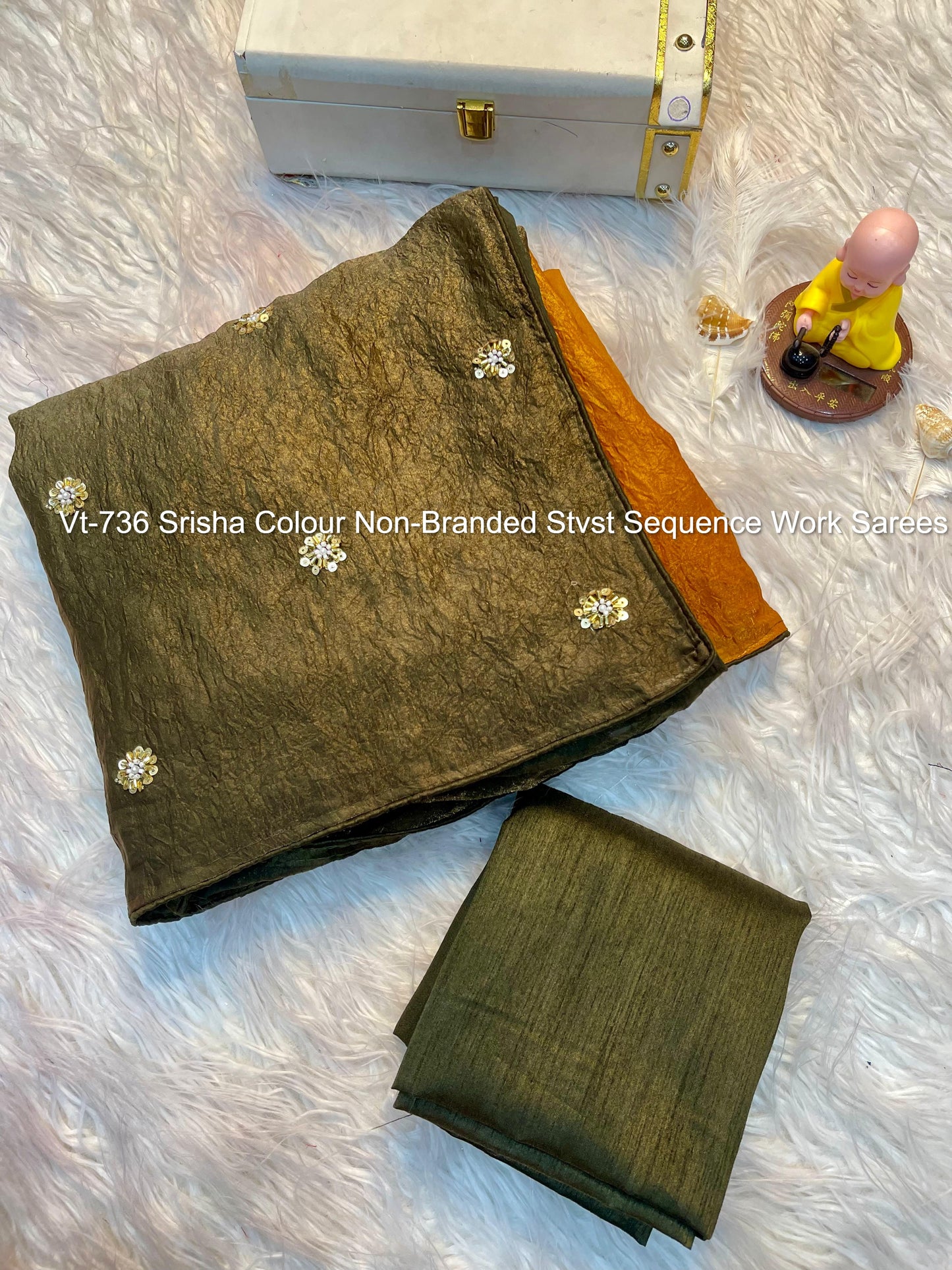 Vt-736 Srisha Colour Non-Branded Stvst Sequence Work Sarees