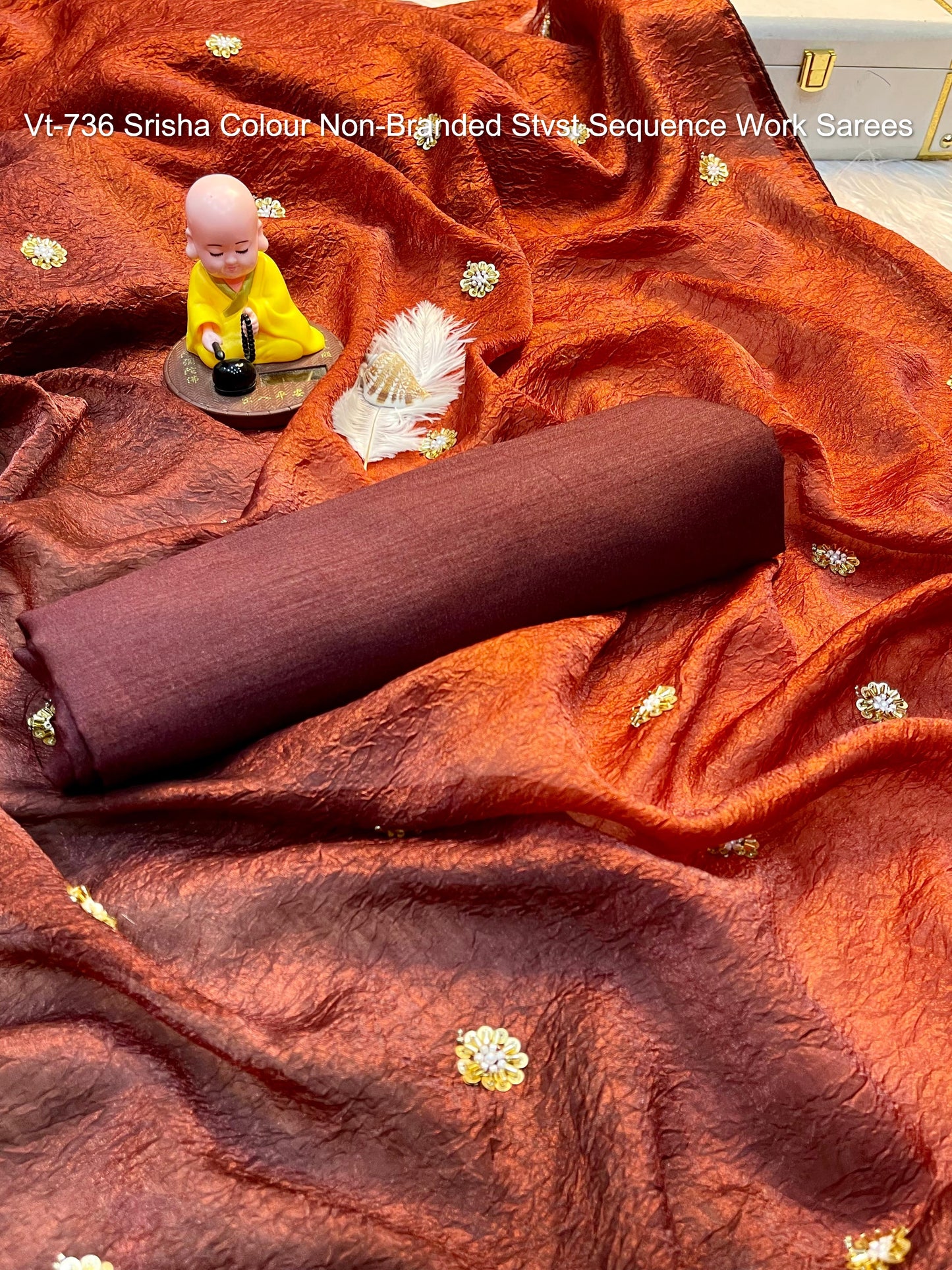 Vt-736 Srisha Colour Non-Branded Stvst Sequence Work Sarees