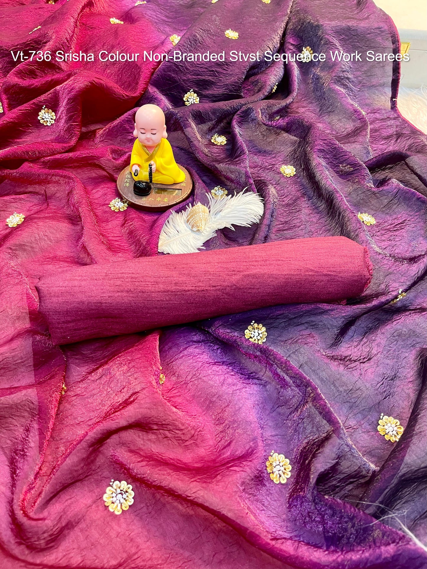 Vt-736 Srisha Colour Non-Branded Stvst Sequence Work Sarees