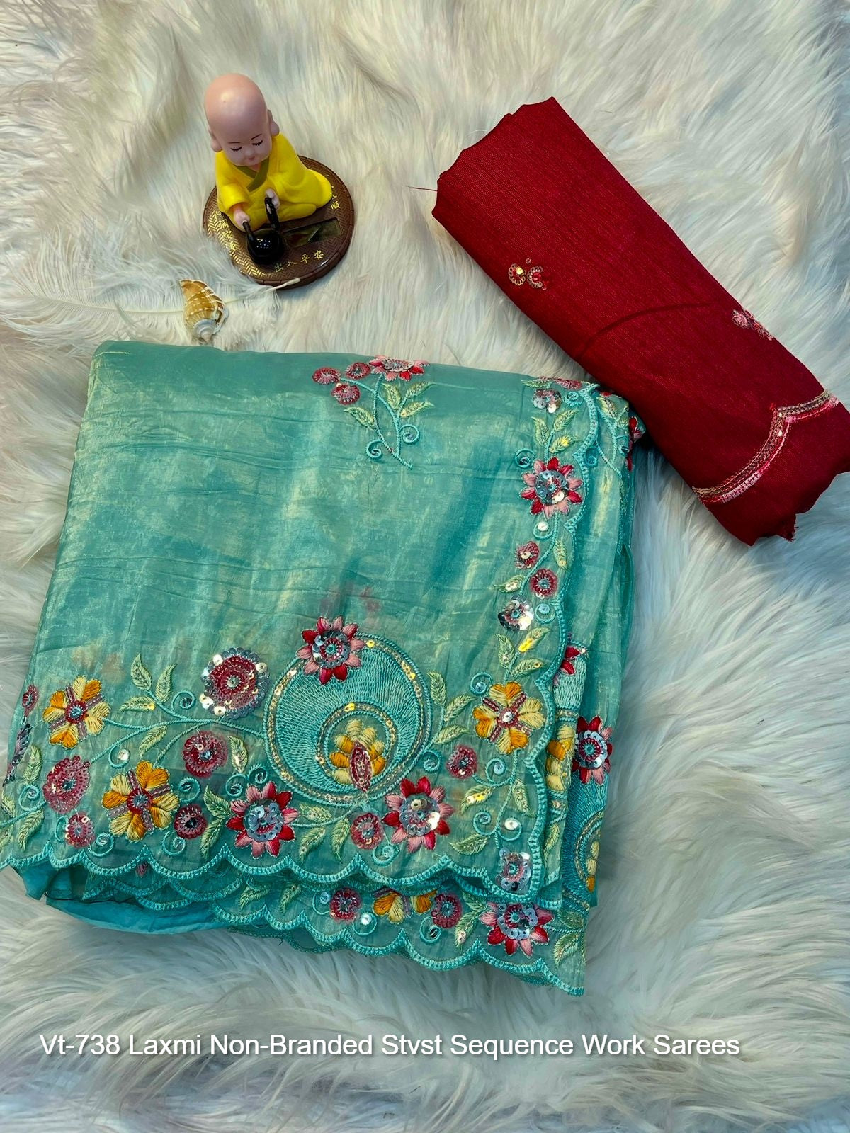 Vt-738 Laxmi Non-Branded Stvst Sequence Work Sarees