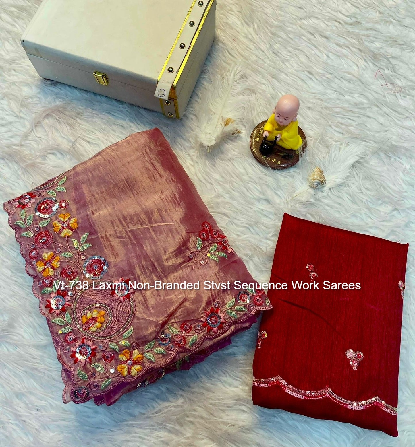 Vt-738 Laxmi Non-Branded Stvst Sequence Work Sarees