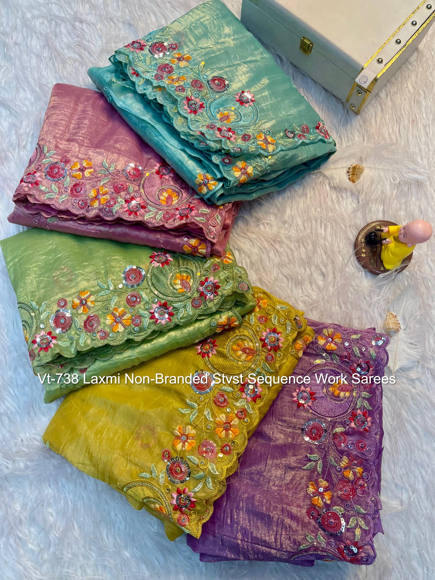 Vt-738 Laxmi Non-Branded Stvst Sequence Work Sarees
