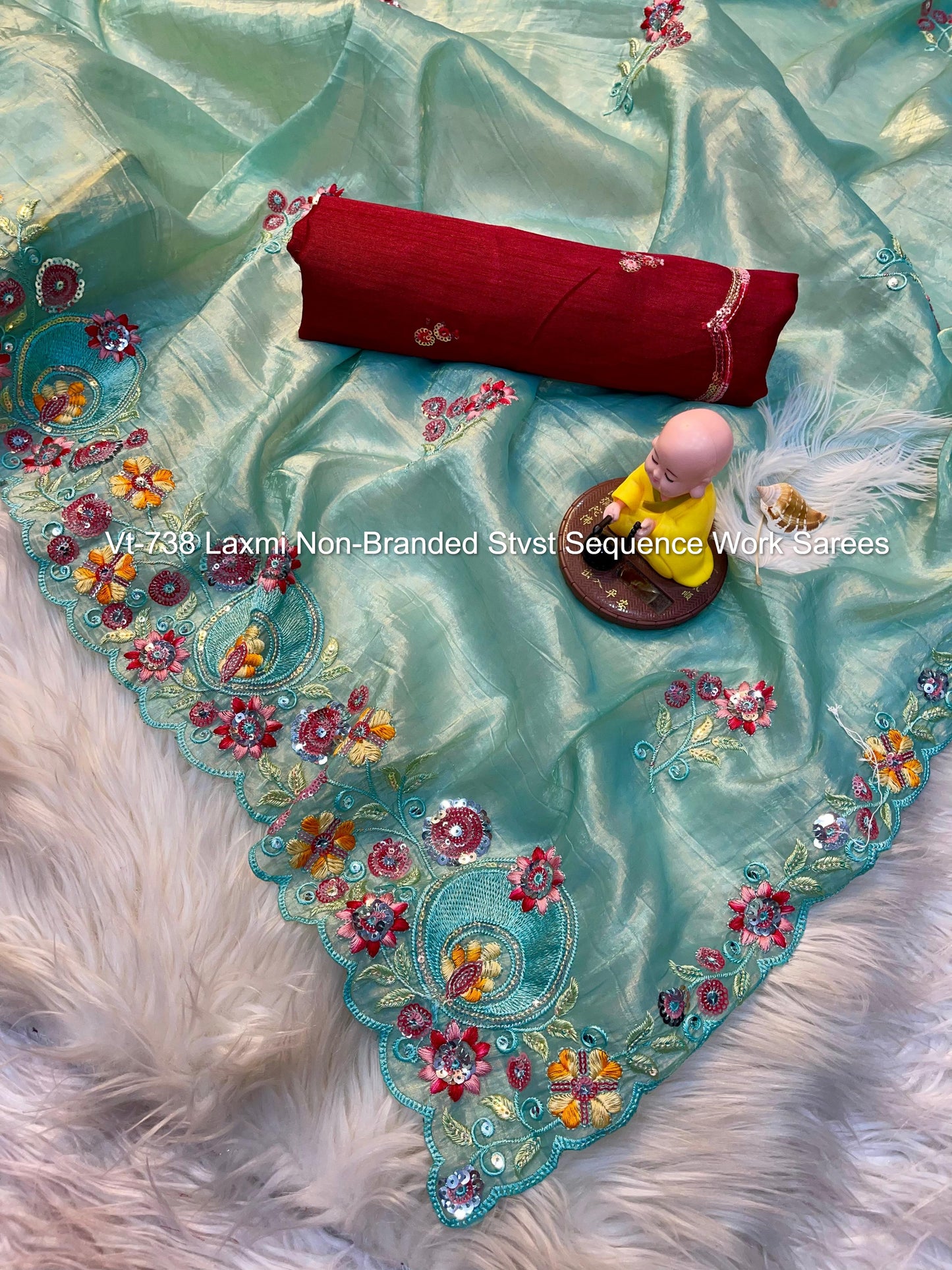 Vt-738 Laxmi Non-Branded Stvst Sequence Work Sarees