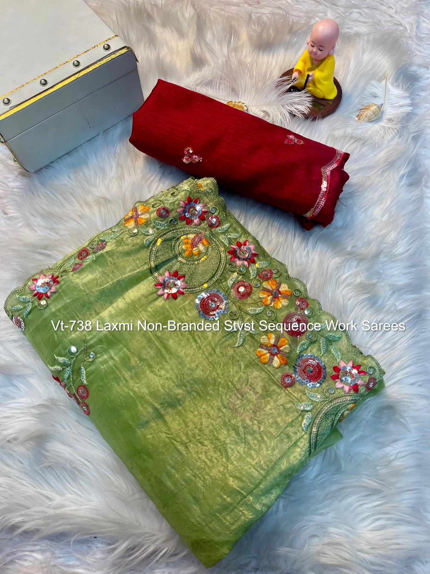 Vt-738 Laxmi Non-Branded Stvst Sequence Work Sarees