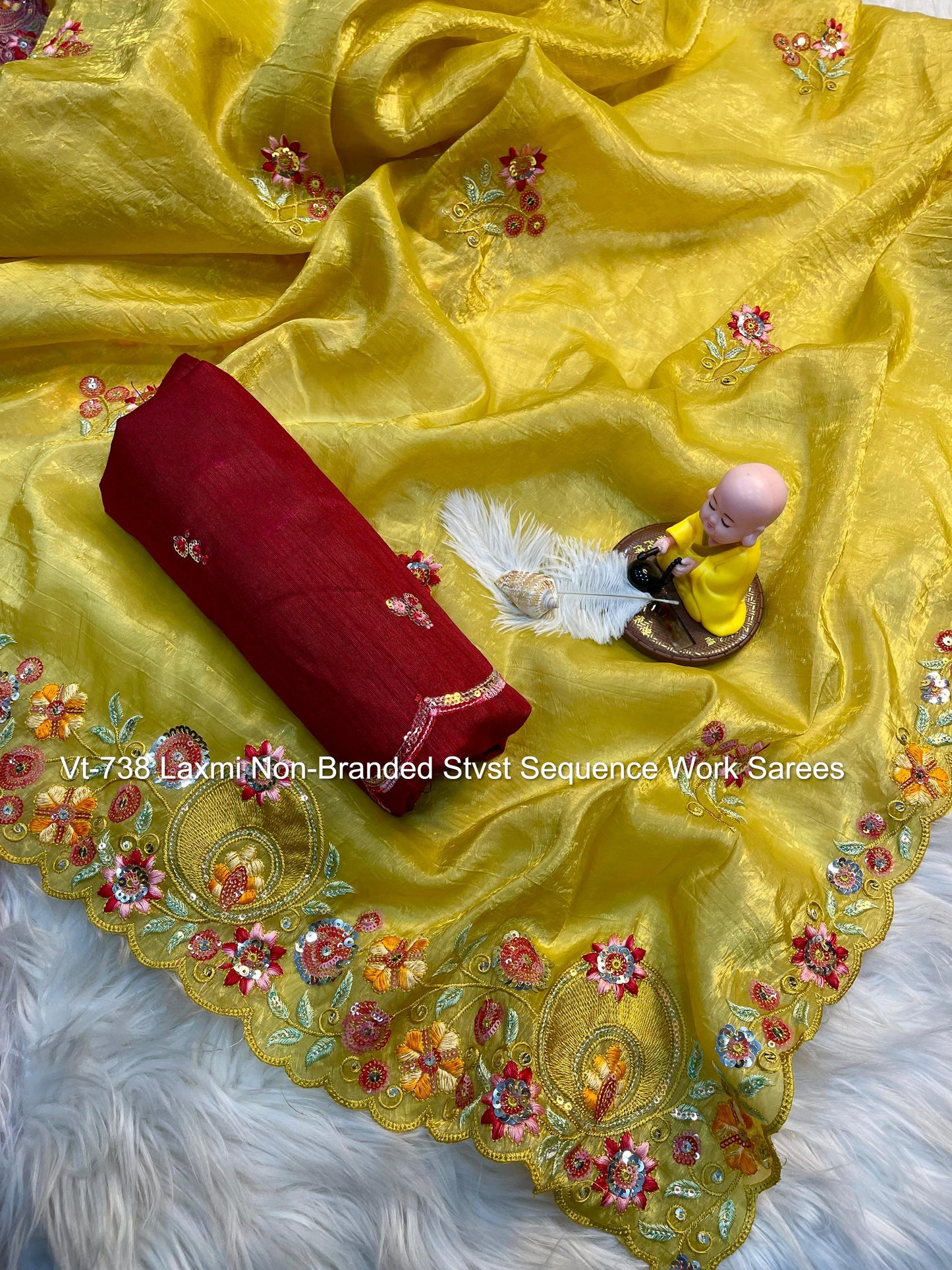 Vt-738 Laxmi Non-Branded Stvst Sequence Work Sarees