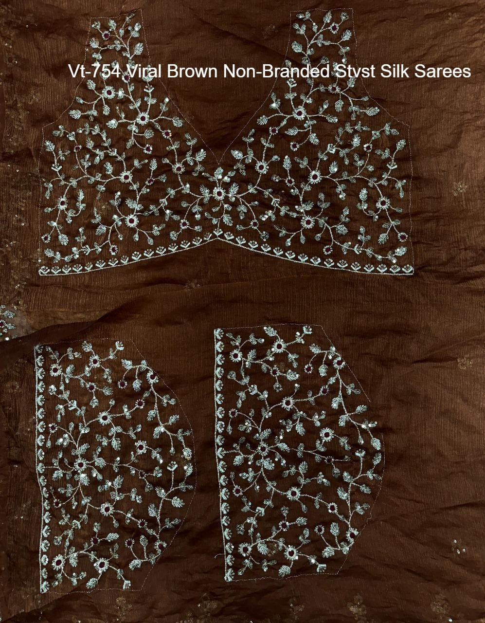 Vt-754 Viral Brown Non-Branded Stvst Silk Sarees