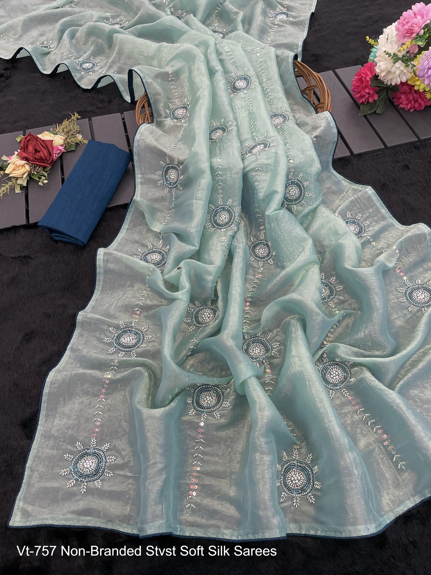 Vt-757 Non-Branded Stvst Soft Silk Sarees