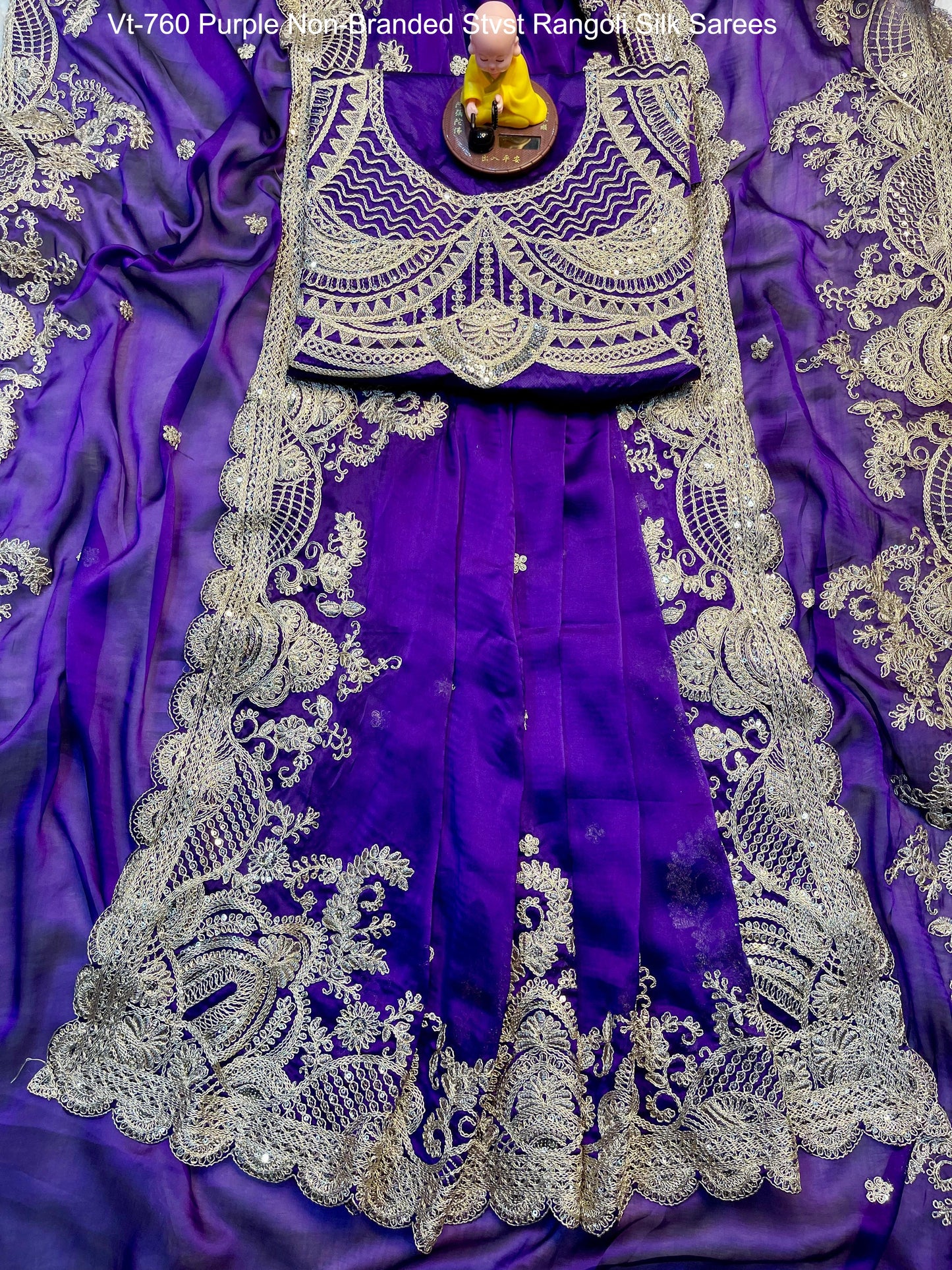 Vt-760 Purple Non-Branded Stvst Rangoli Silk Sarees