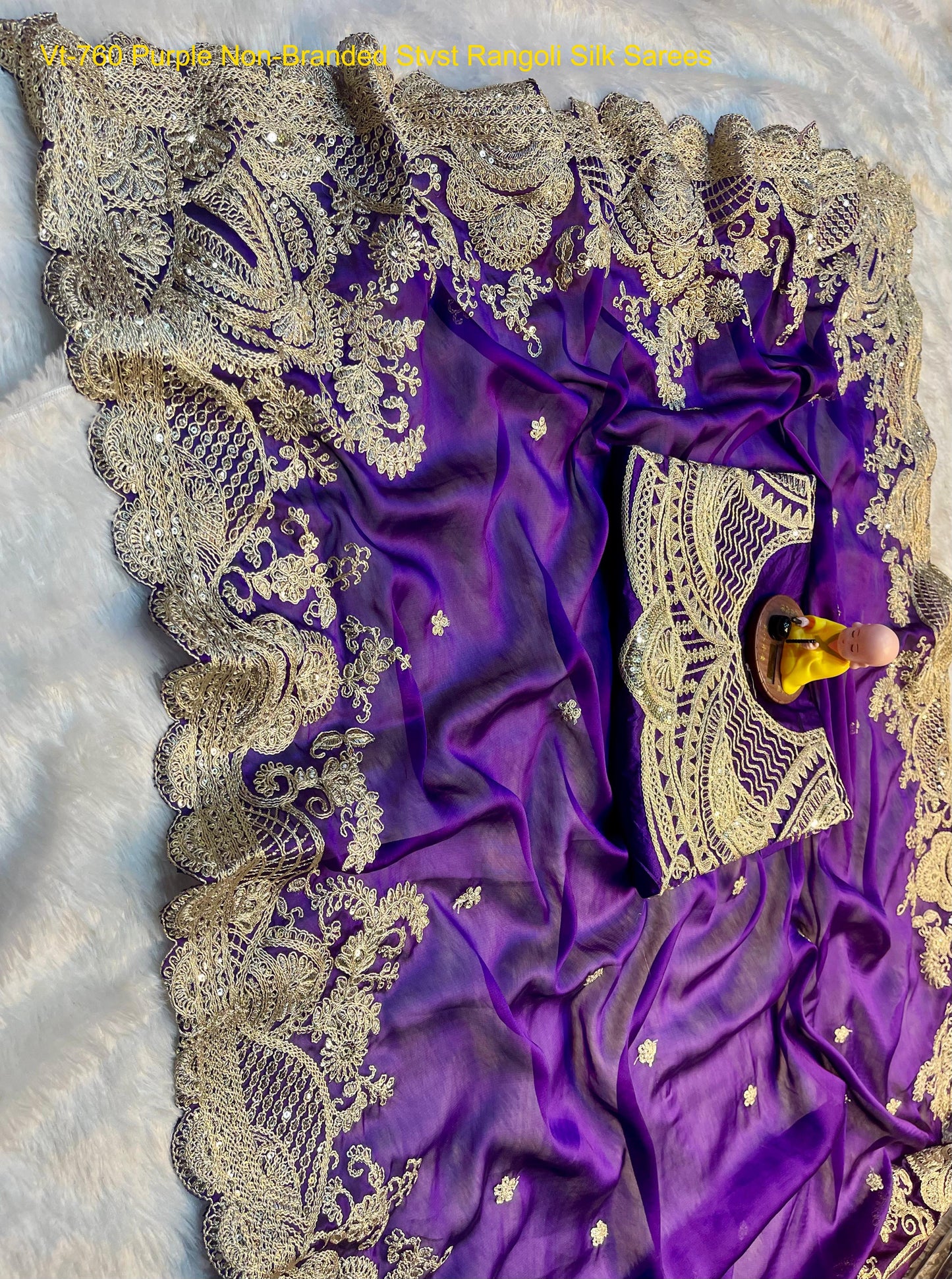 Vt-760 Purple Non-Branded Stvst Rangoli Silk Sarees