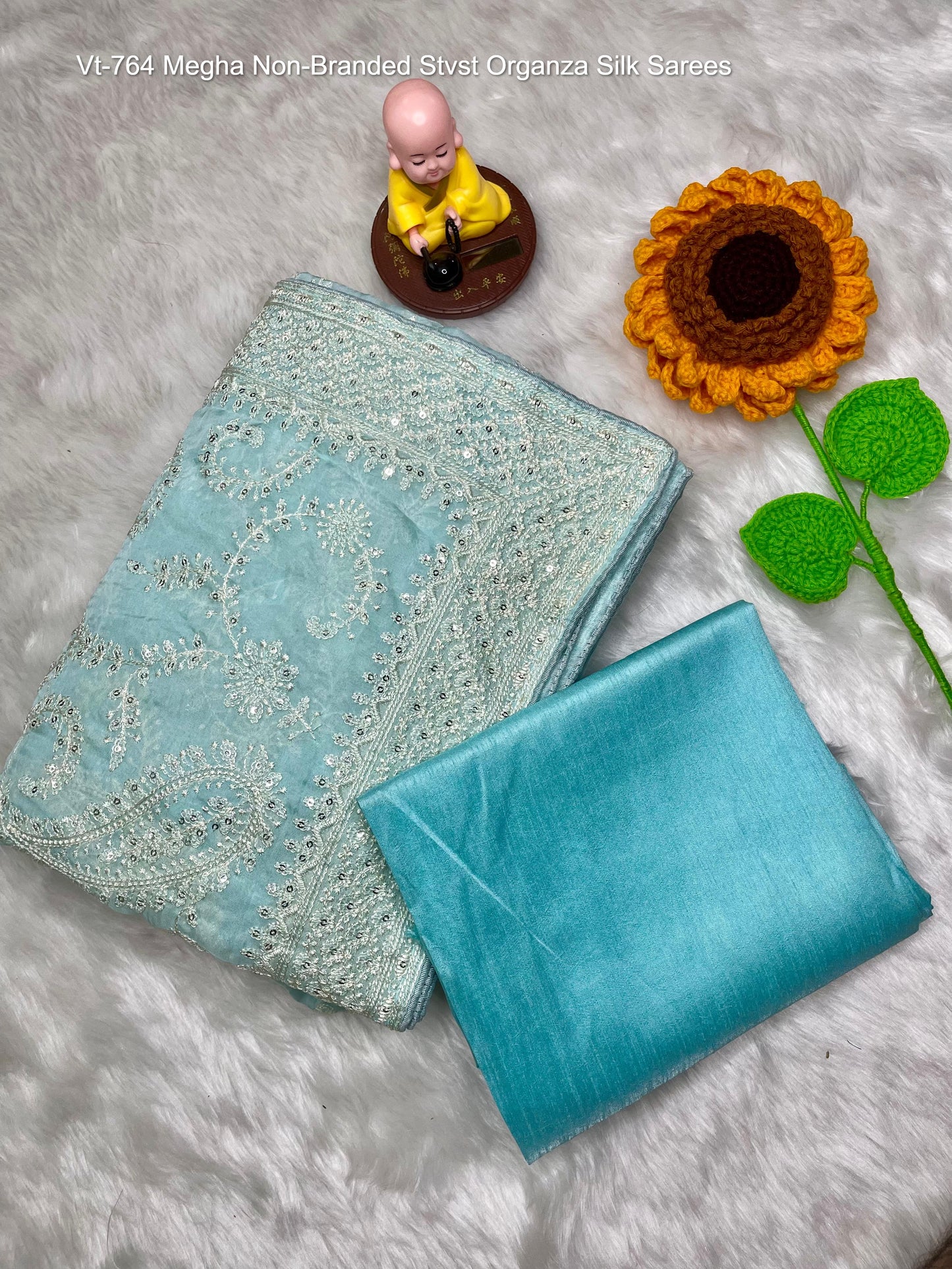 Vt-764 Megha Non-Branded Stvst Organza Silk Sarees