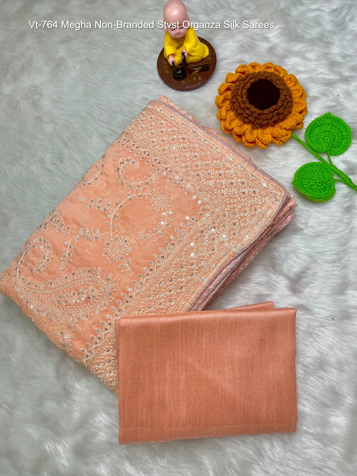 Vt-764 Megha Non-Branded Stvst Organza Silk Sarees