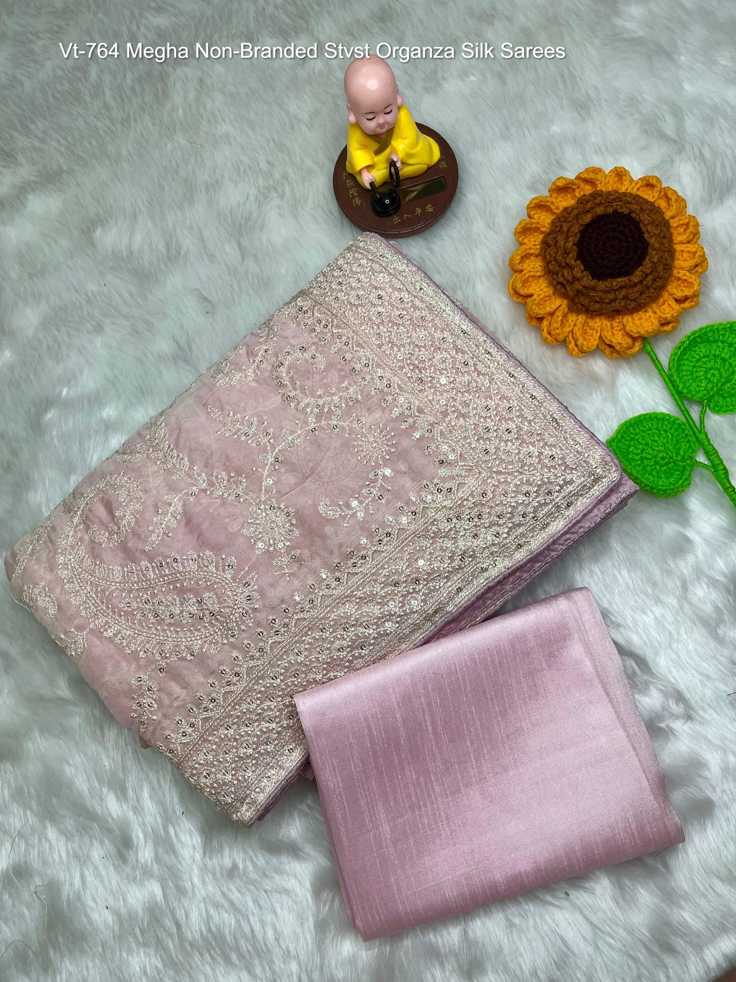 Vt-764 Megha Non-Branded Stvst Organza Silk Sarees