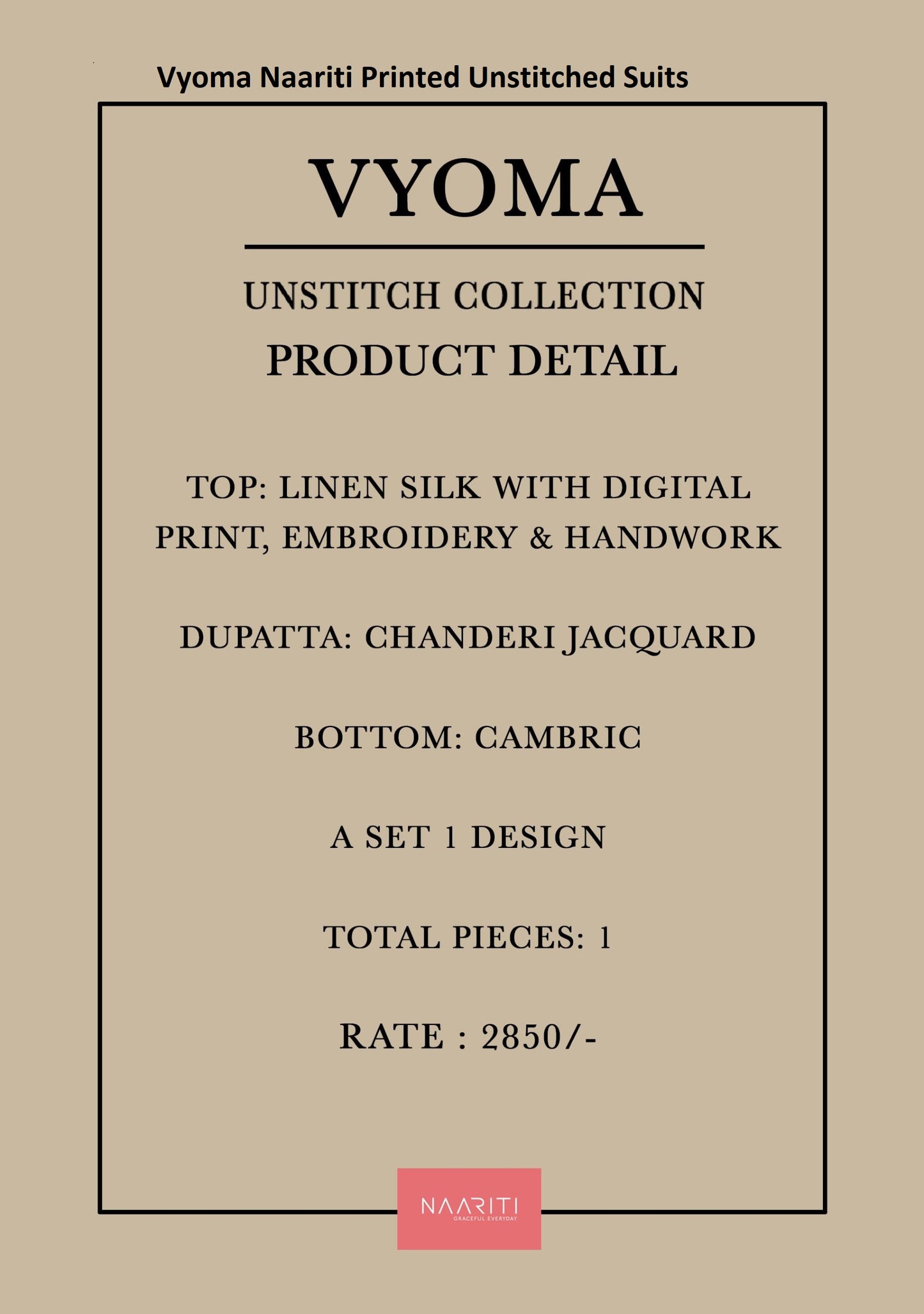 Vyoma Naariti Printed Unstitched Suits
