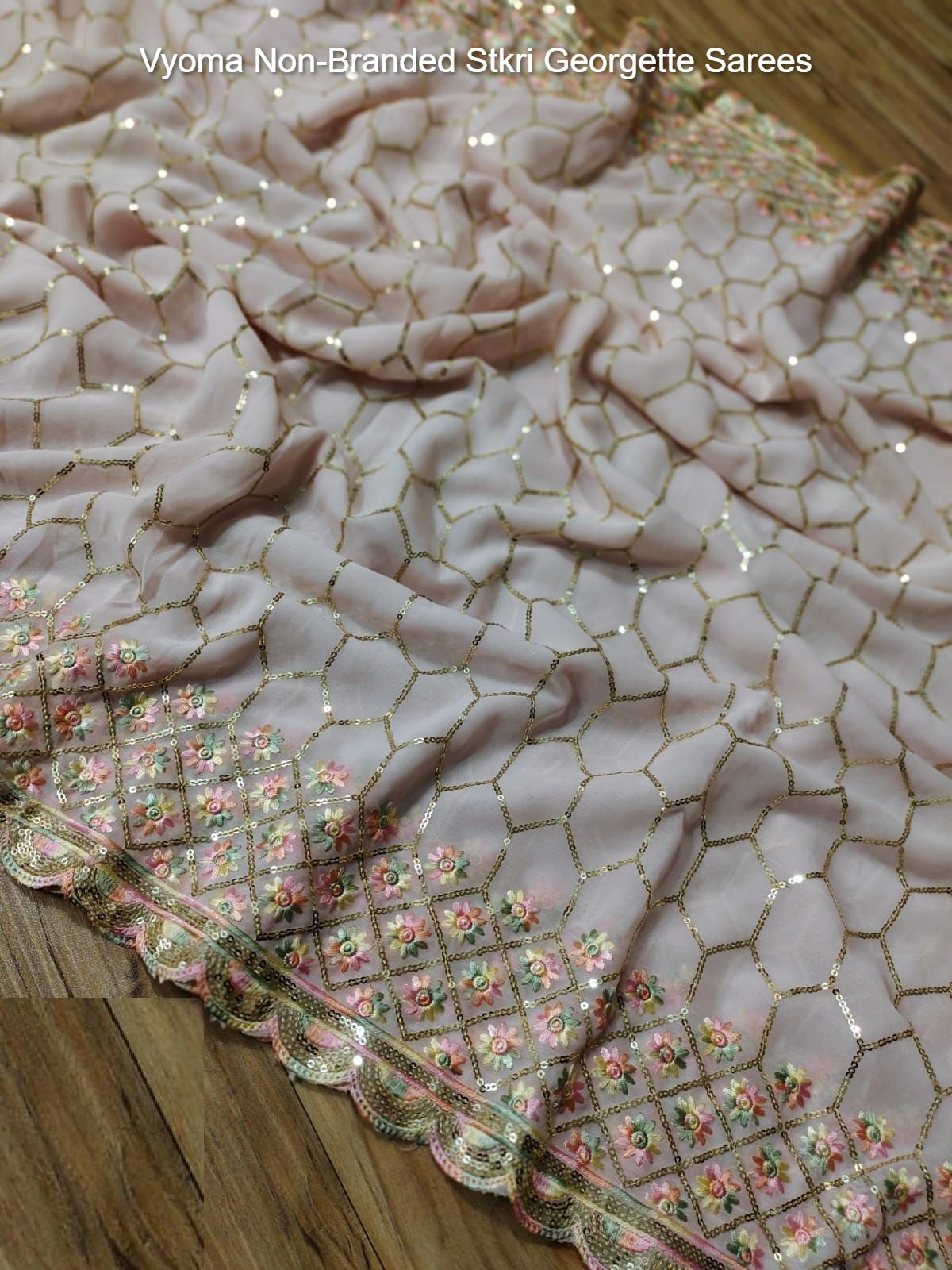 Vyoma Non-Branded Stkri Georgette Sarees