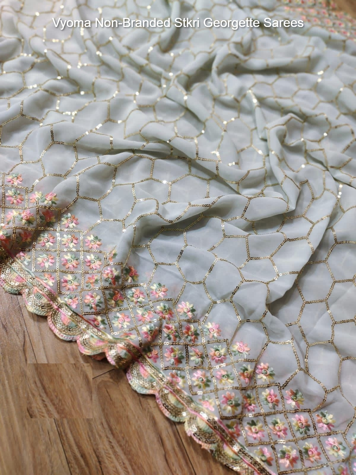 Vyoma Non-Branded Stkri Georgette Sarees