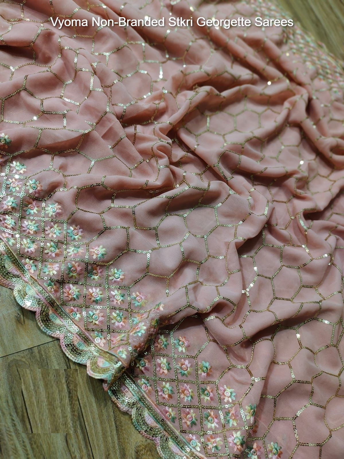 Vyoma Non-Branded Stkri Georgette Sarees