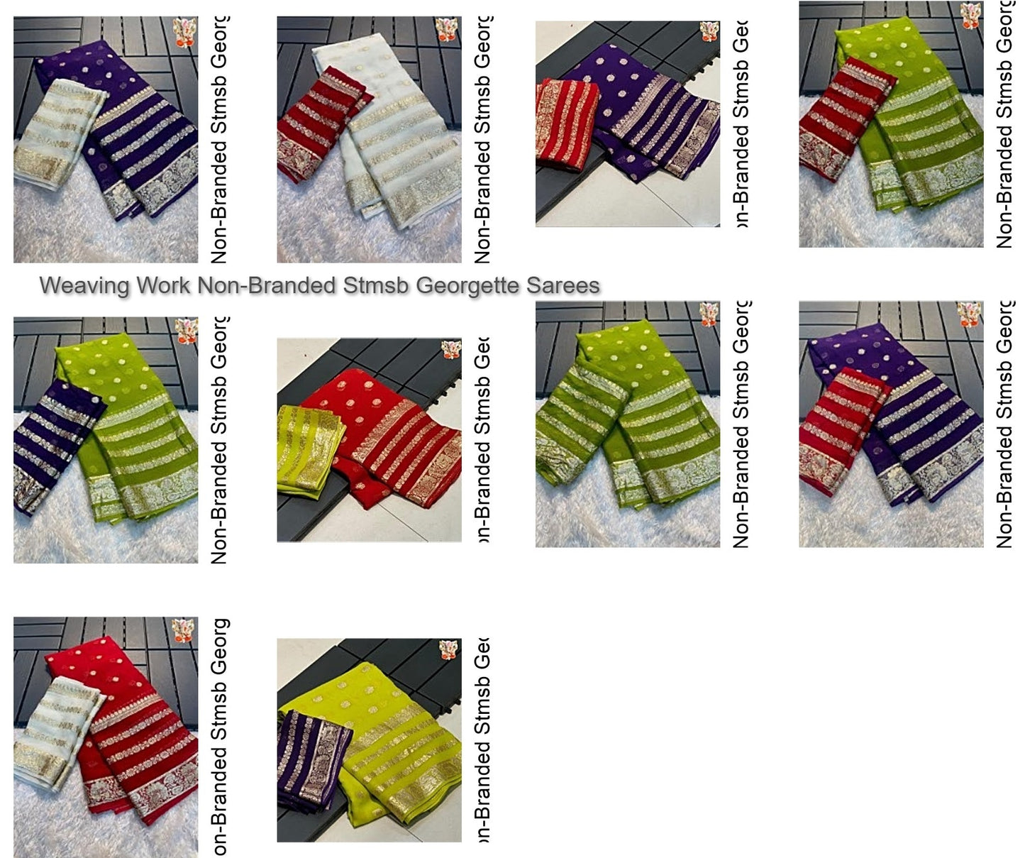 Weaving Work Non-Branded Stmsb Georgette Sarees