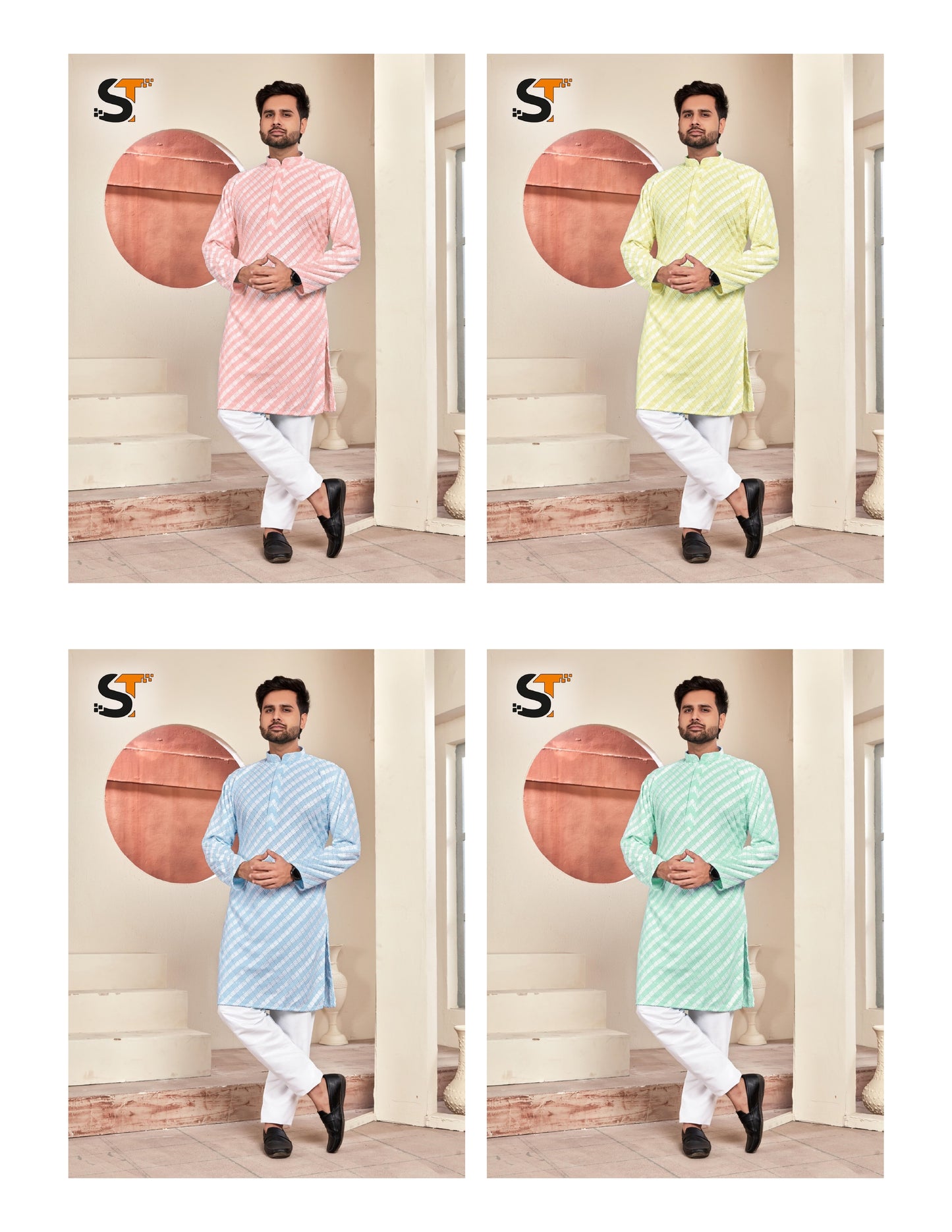 Wedding Special Salas Chicken Work Mens Kurta Pyjama