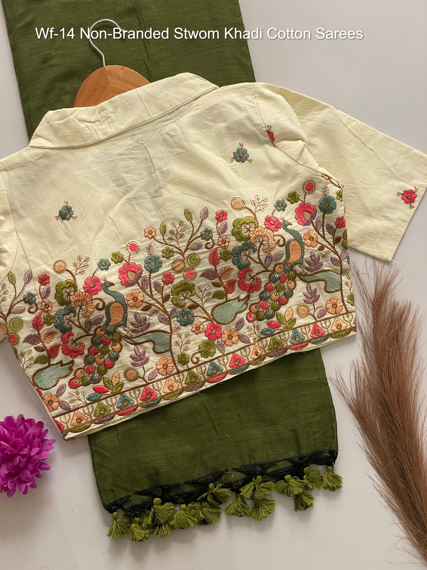 Wf-14 Non-Branded Stwom Khadi Cotton Sarees
