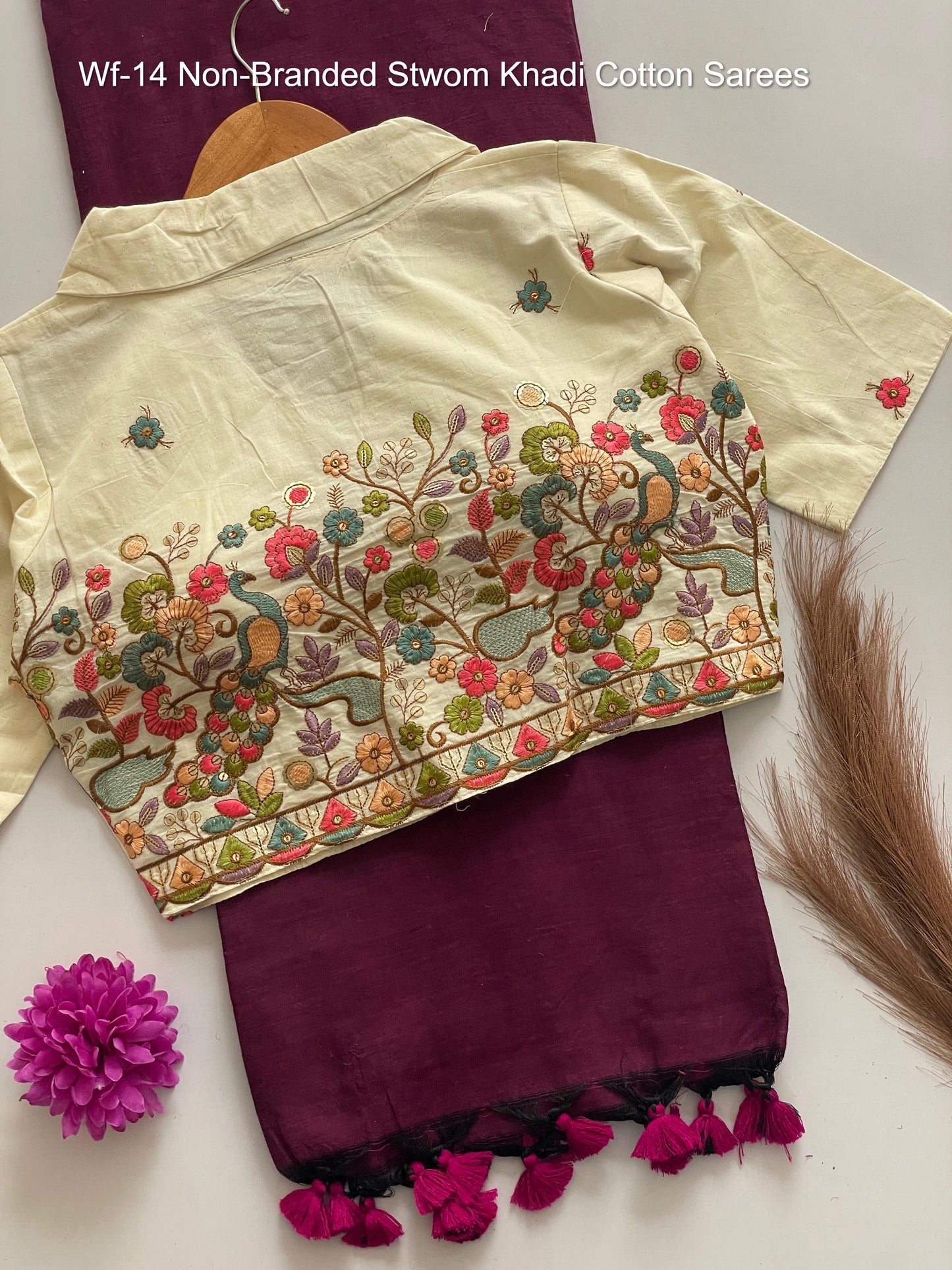 Wf-14 Non-Branded Stwom Khadi Cotton Sarees