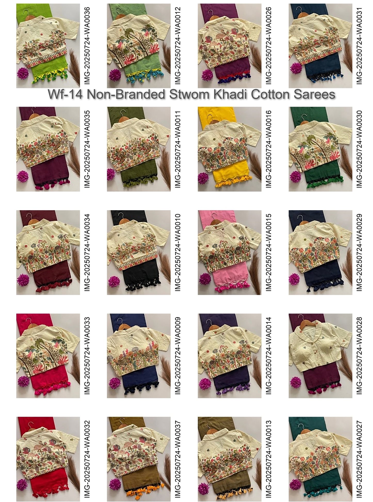 Wf-14 Non-Branded Stwom Khadi Cotton Sarees