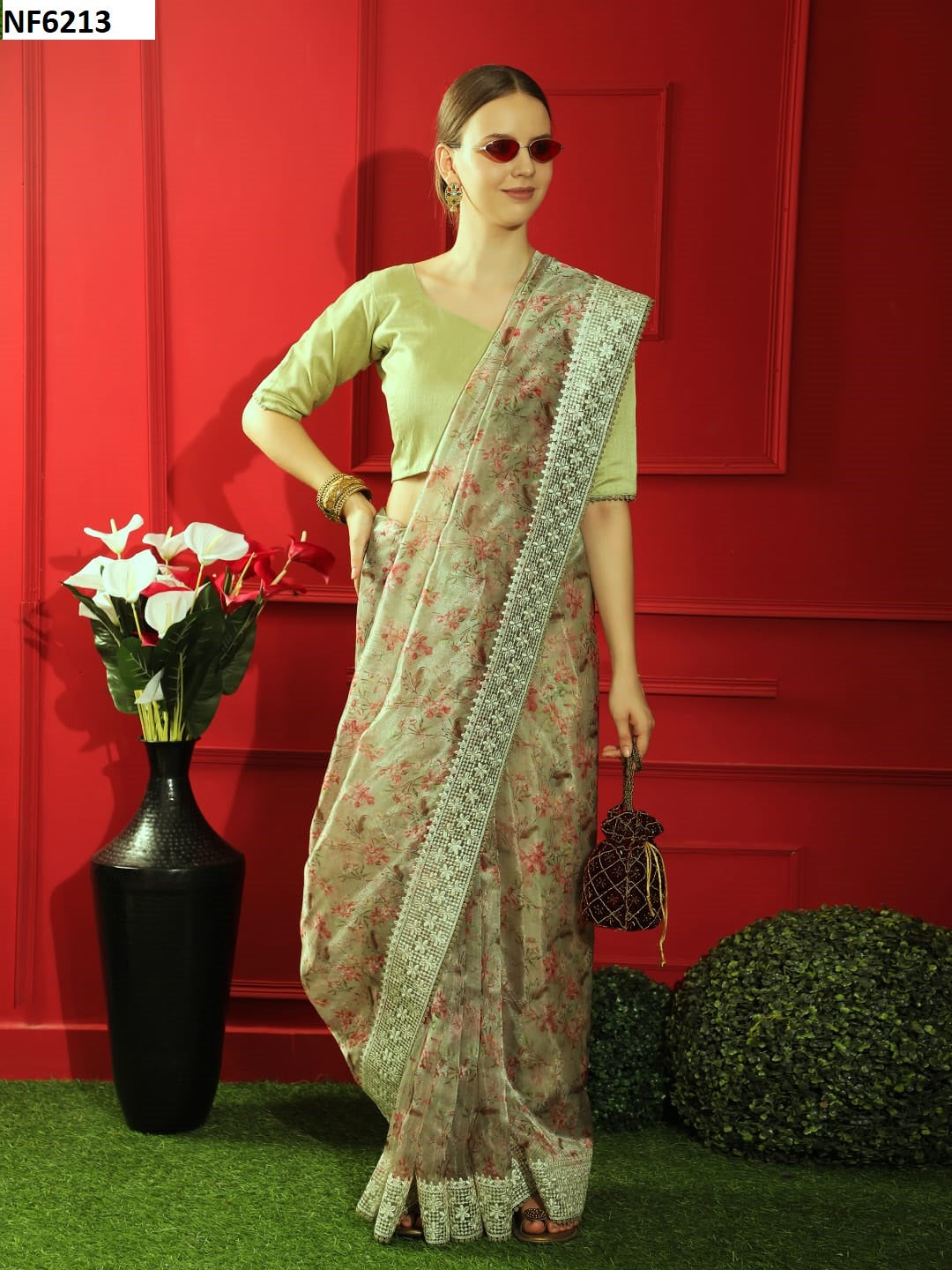 Nf6213 Vmk. Organza Silk Sarees