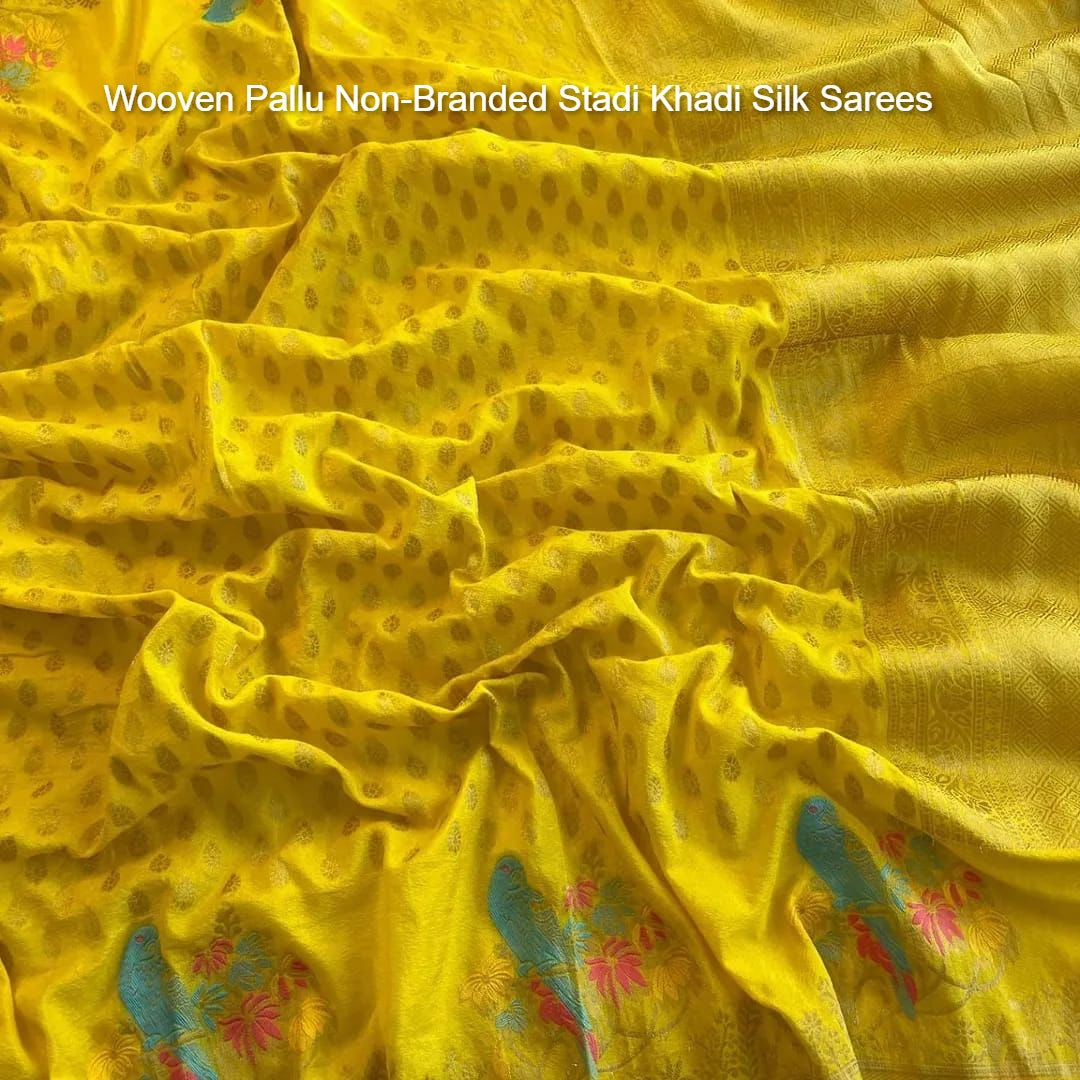 Wooven Pallu Non-Branded Stadi Khadi Silk Sarees