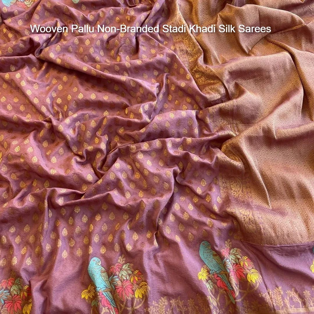 Wooven Pallu Non-Branded Stadi Khadi Silk Sarees