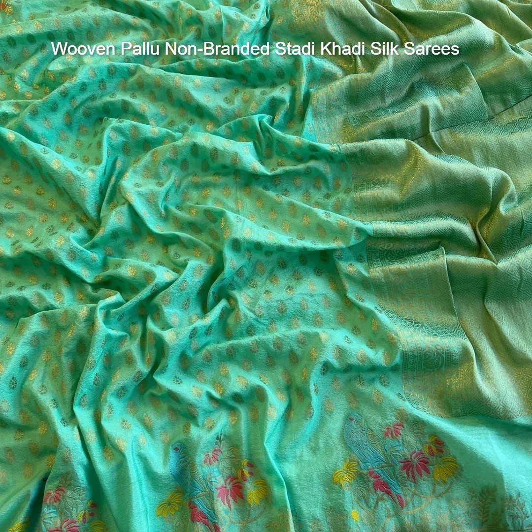 Wooven Pallu Non-Branded Stadi Khadi Silk Sarees
