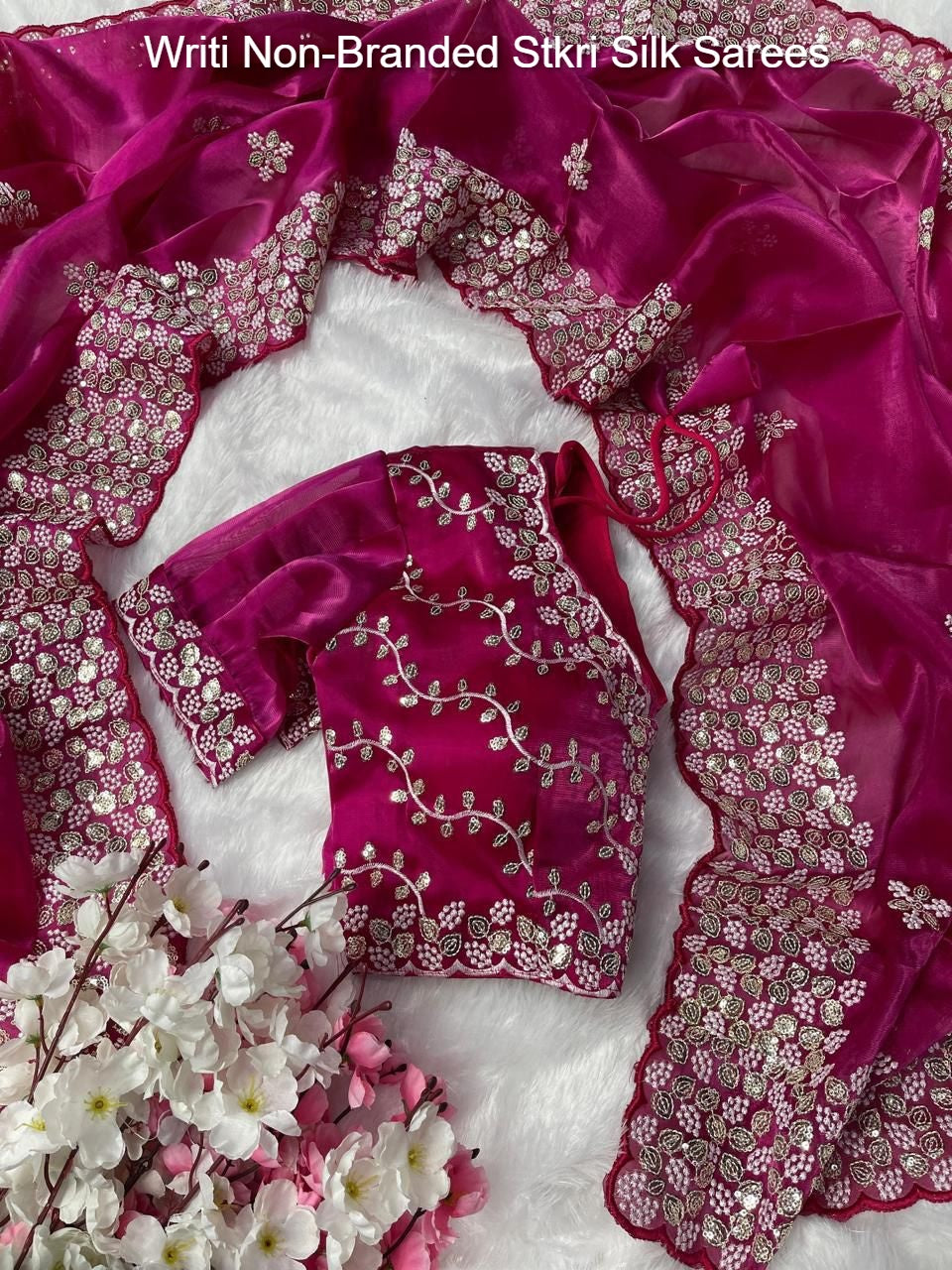 Writi Non-Branded Stkri Silk Sarees