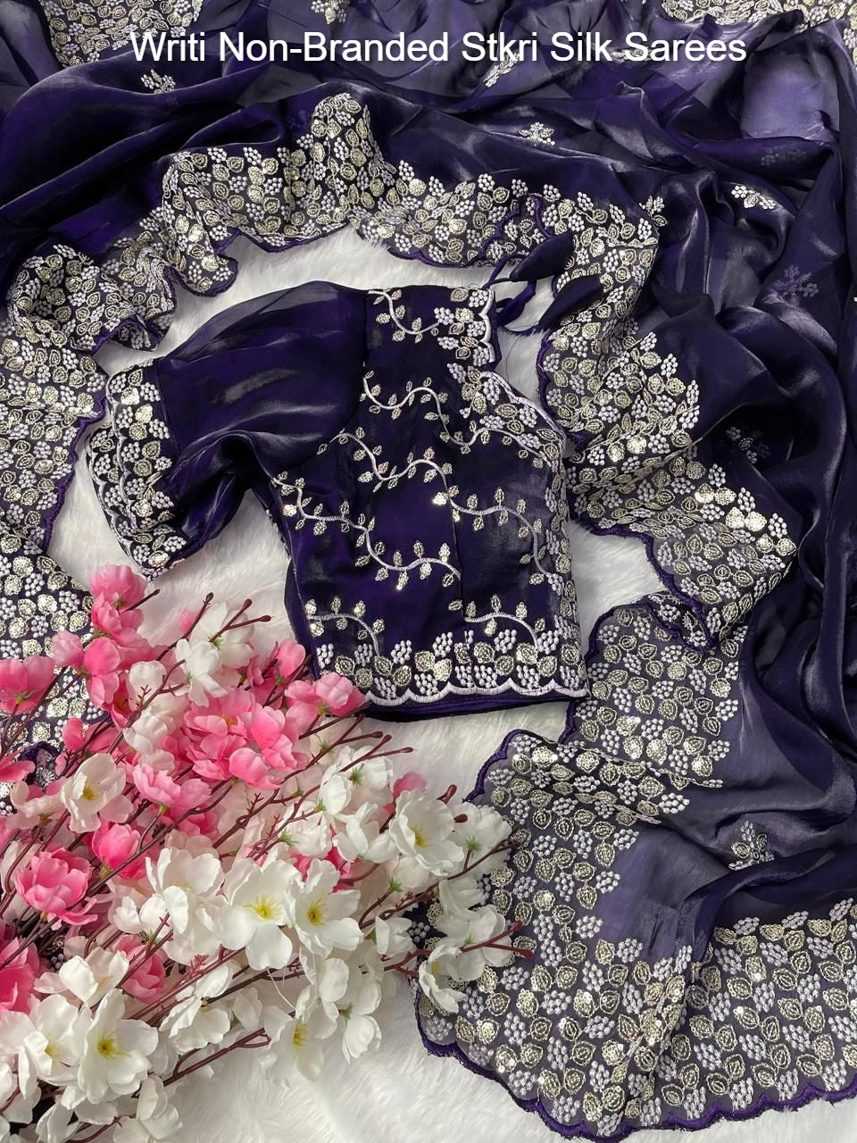 Writi Non-Branded Stkri Silk Sarees