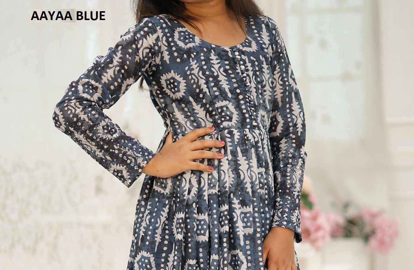 Yaana Vol 5 Blue Aayaa Embroidery Girls Gown