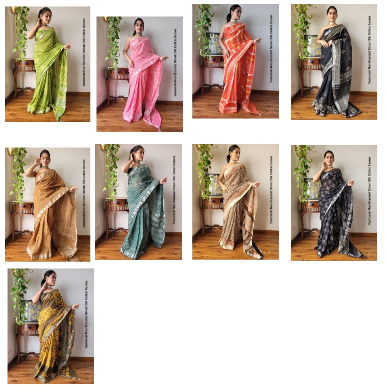 Yashomati Non-Branded Stmah Silk Cotton Sarees
