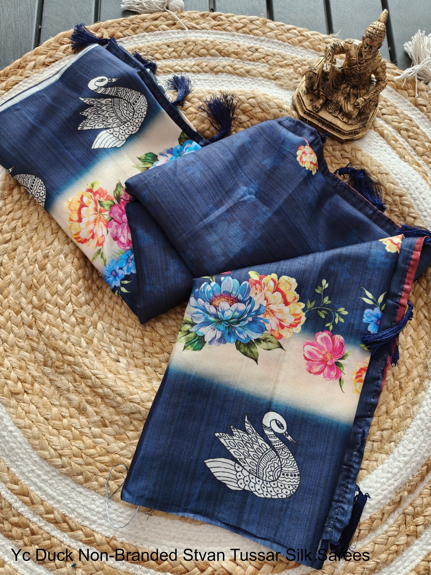 Yc Duck Non-Branded Stvan Tussar Silk Sarees