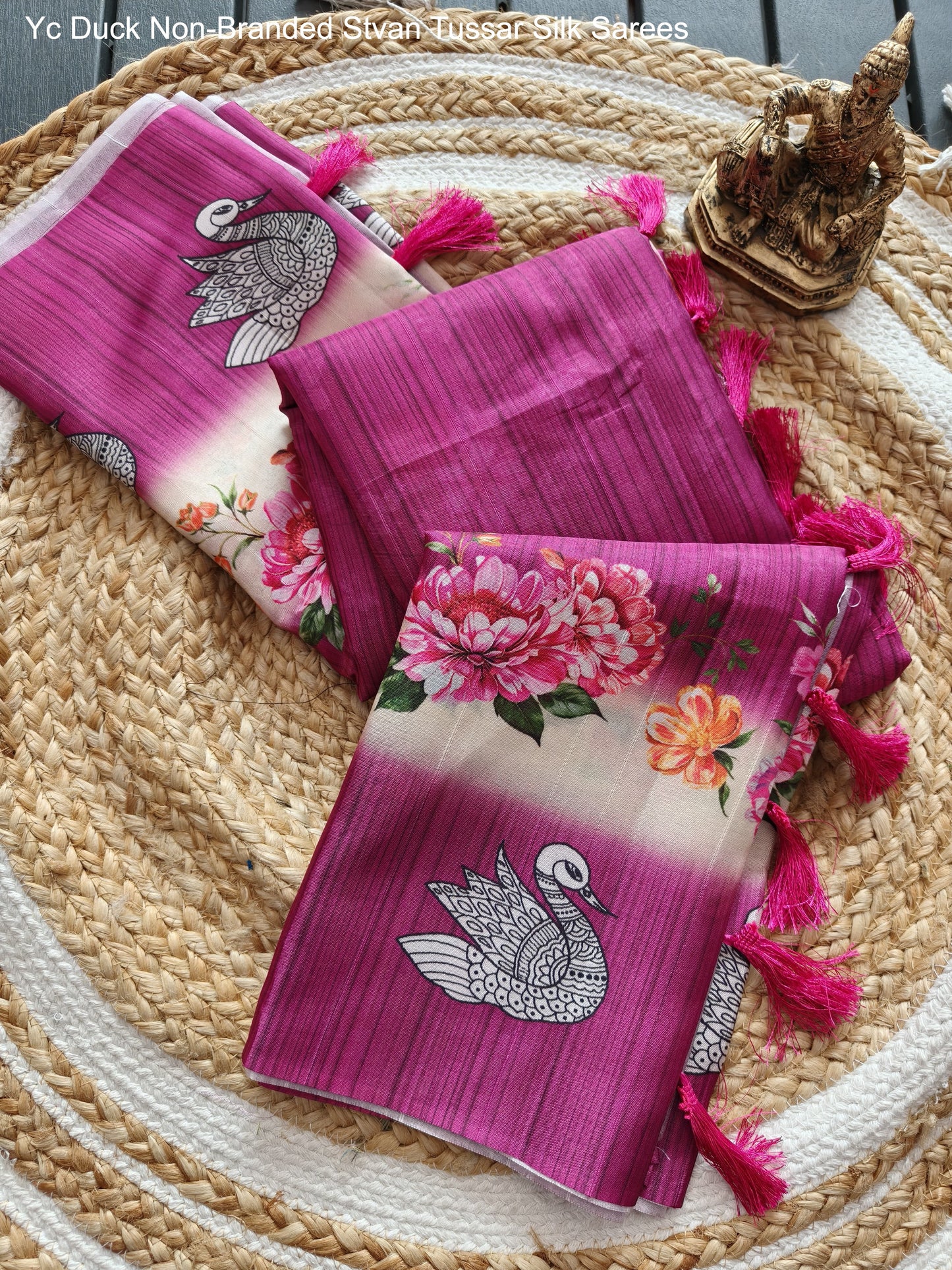 Yc Duck Non-Branded Stvan Tussar Silk Sarees