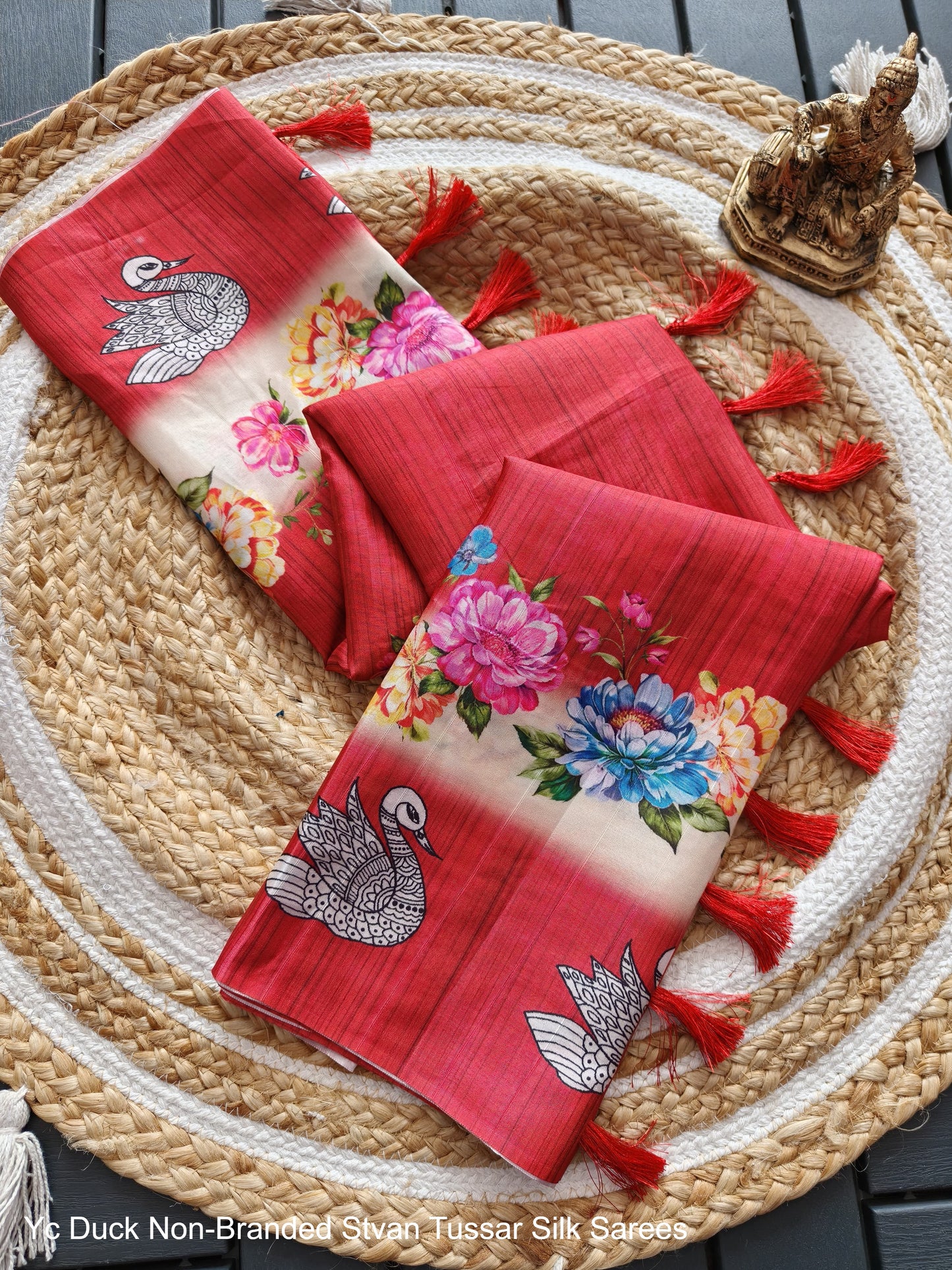 Yc Duck Non-Branded Stvan Tussar Silk Sarees