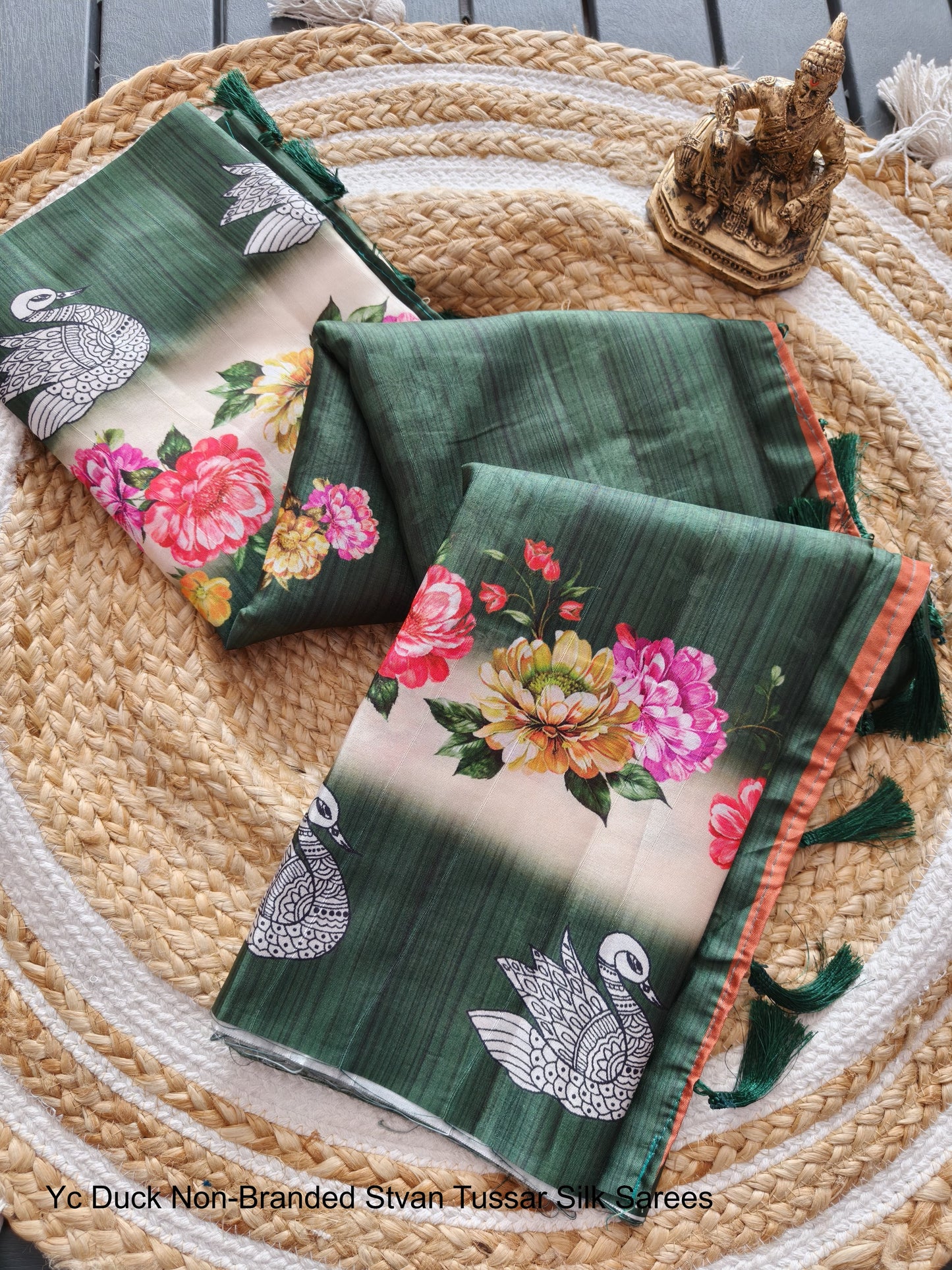 Yc Duck Non-Branded Stvan Tussar Silk Sarees