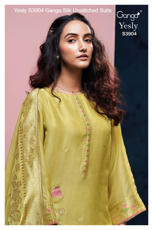 Yesly S3904 Ganga Silk Unstitched Suits