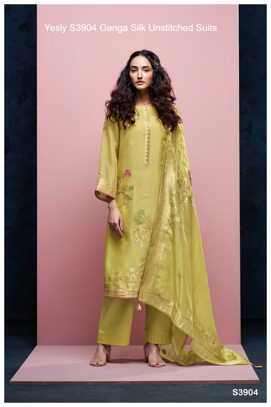 Yesly S3904 Ganga Silk Unstitched Suits