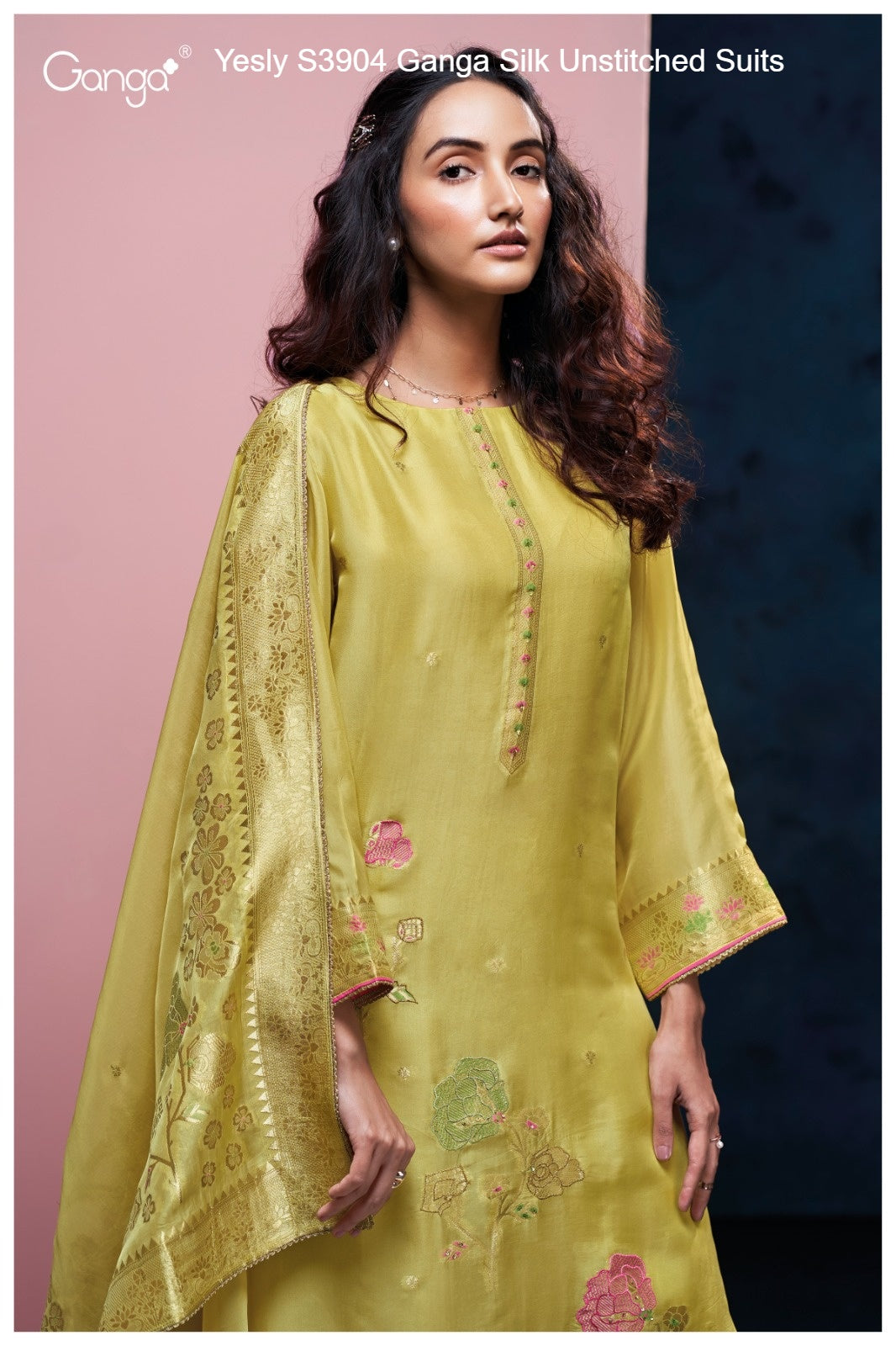 Yesly S3904 Ganga Silk Unstitched Suits