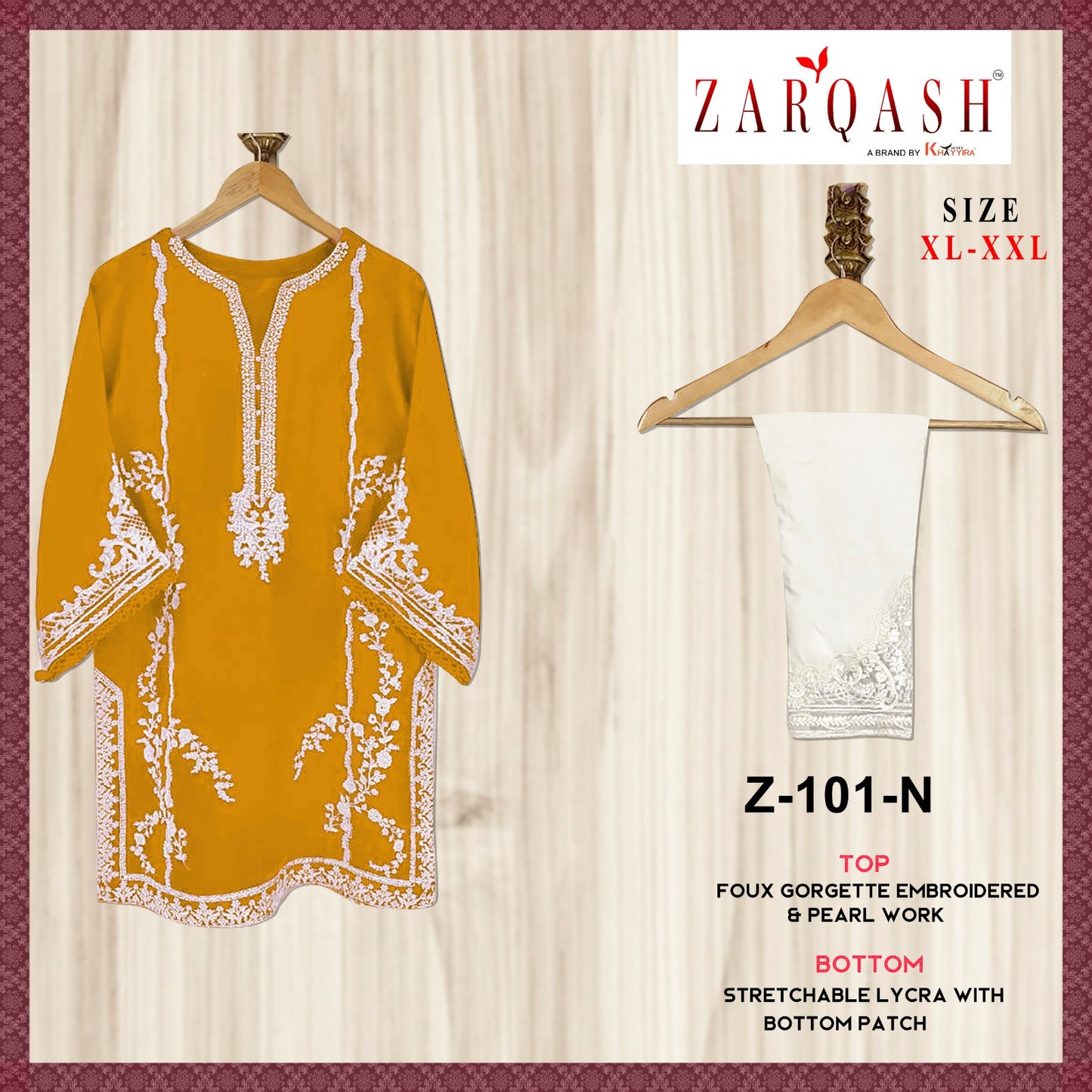 Z-101N Zarqash Fox Georgette Top Bottom Set
