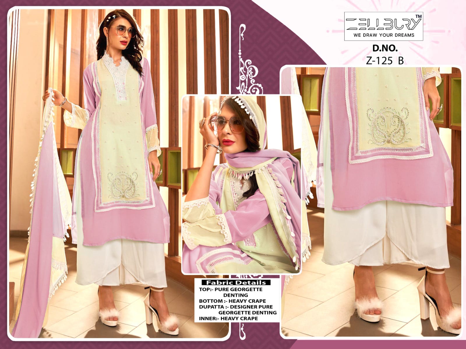 Z-125 B Zellbury Handwork Pakistani Readymade Suits