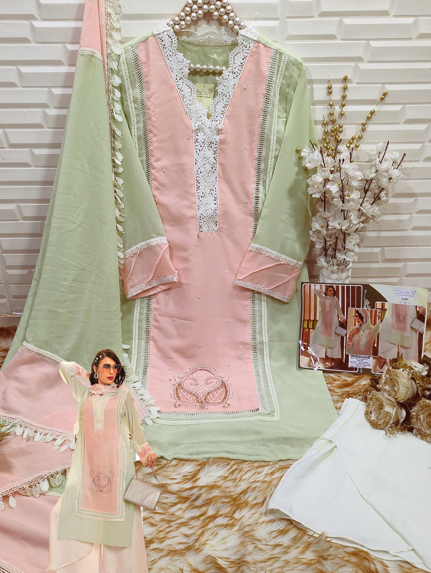 Z-125 C Zellbury Handwork Pakistani Readymade Suits