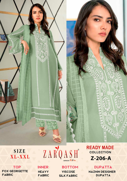Z-206A Zarqash Embroidery Pakistani Readymade Suits