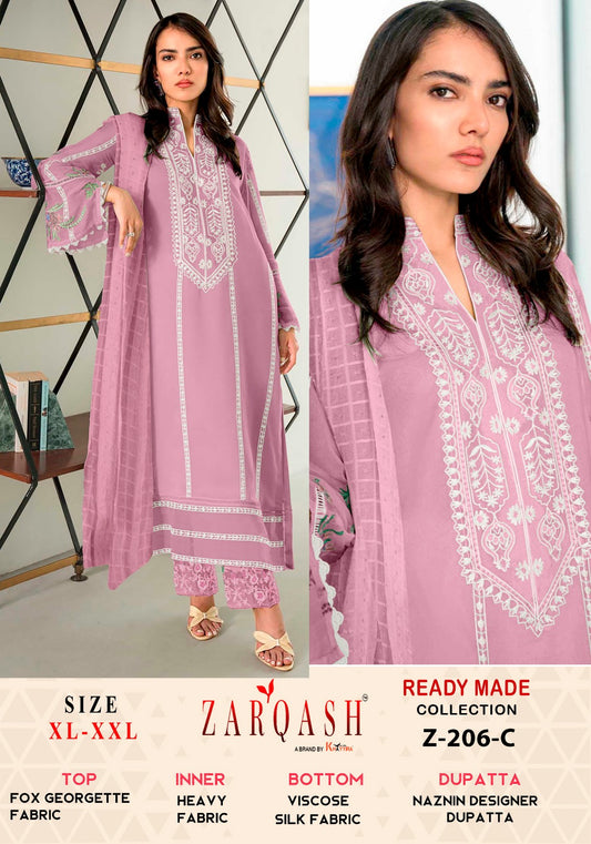 Z-206C Zarqash Embroidery Pakistani Readymade Suits