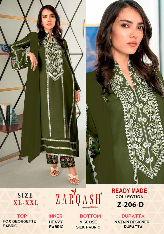 Z-206D Zarqash Embroidered Pakistani Readymade Suits