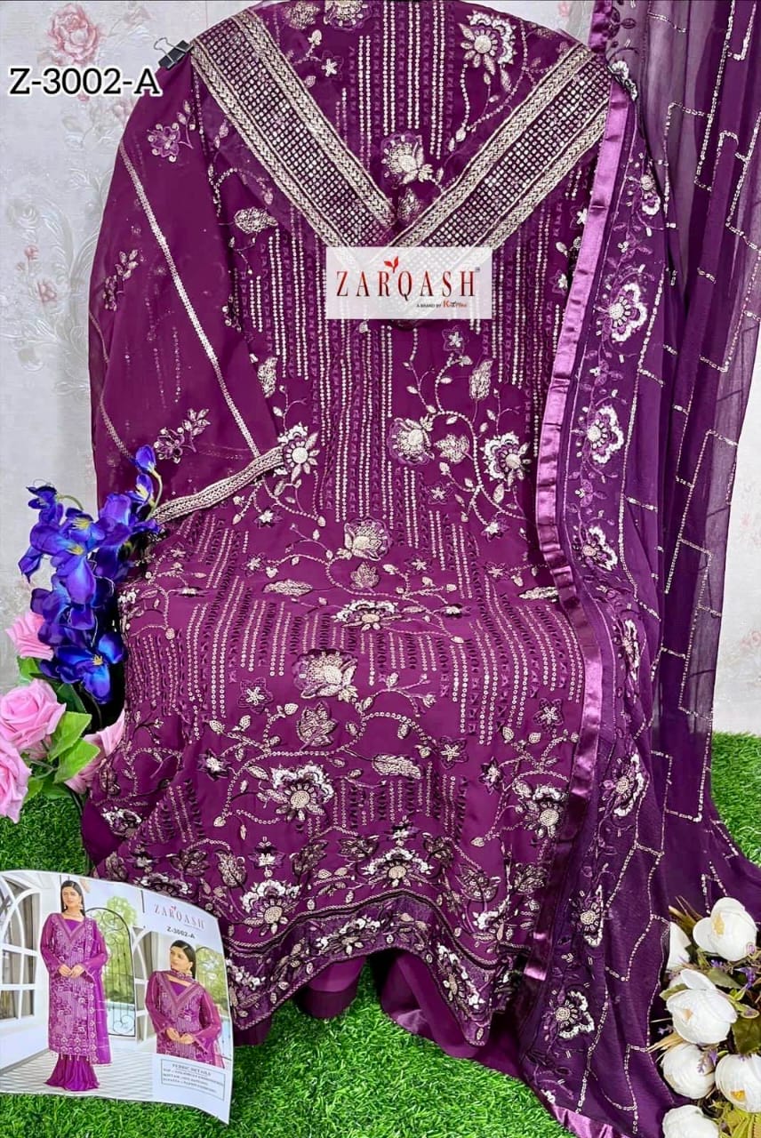 Z-3002A Zarqash Georgette Pakistani Salwar Suits