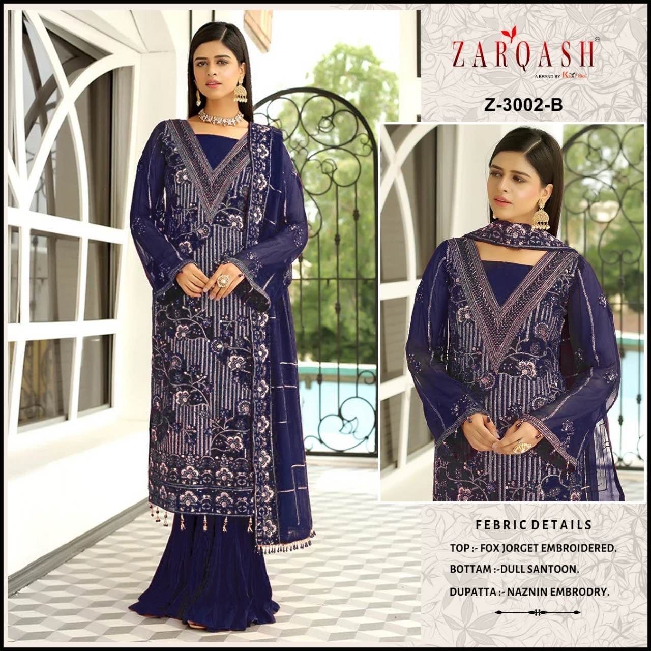 Z-3002B Zarqash Georgette Pakistani Salwar Suits